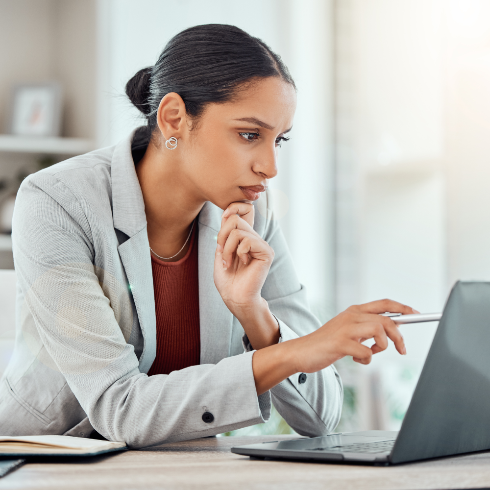 lawyer working at computer